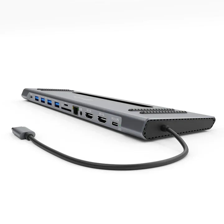 XtremeMac Type-C 12 In 1 Docking Hub Station - Silver - Tashqila XtremeMac Type-C 12 In 1 Docking Hub Station - Silver - Tashqila